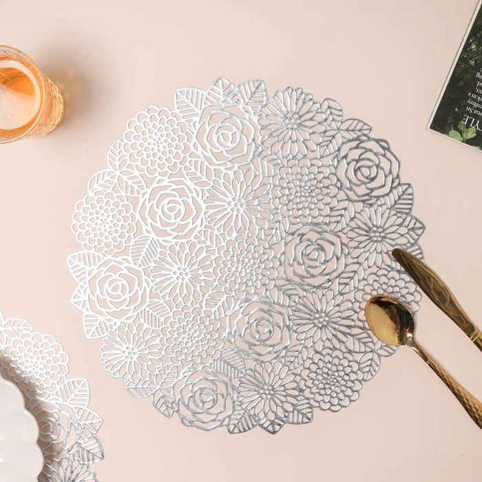 Silver Rose Placemat Set Of 2