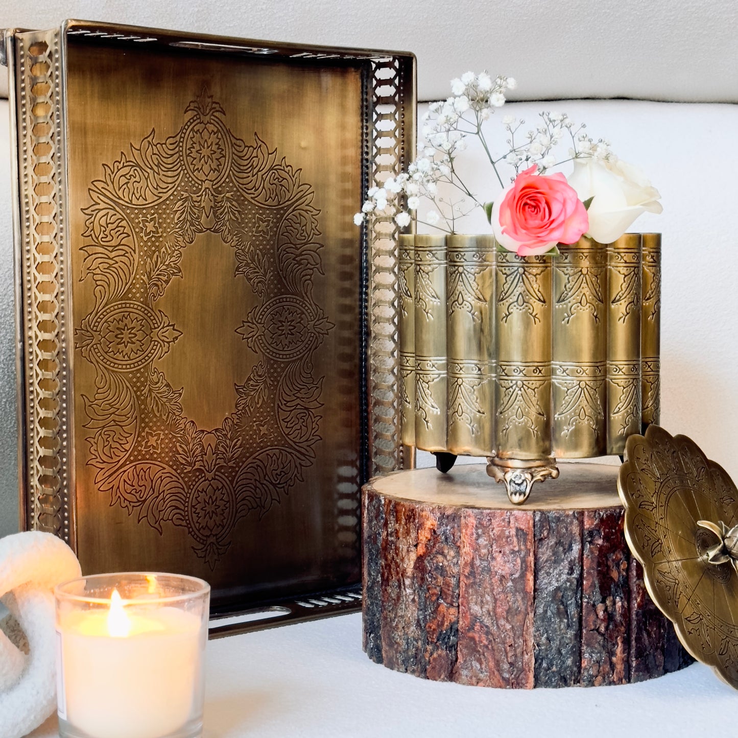 Brass Scalloped Decorative Box