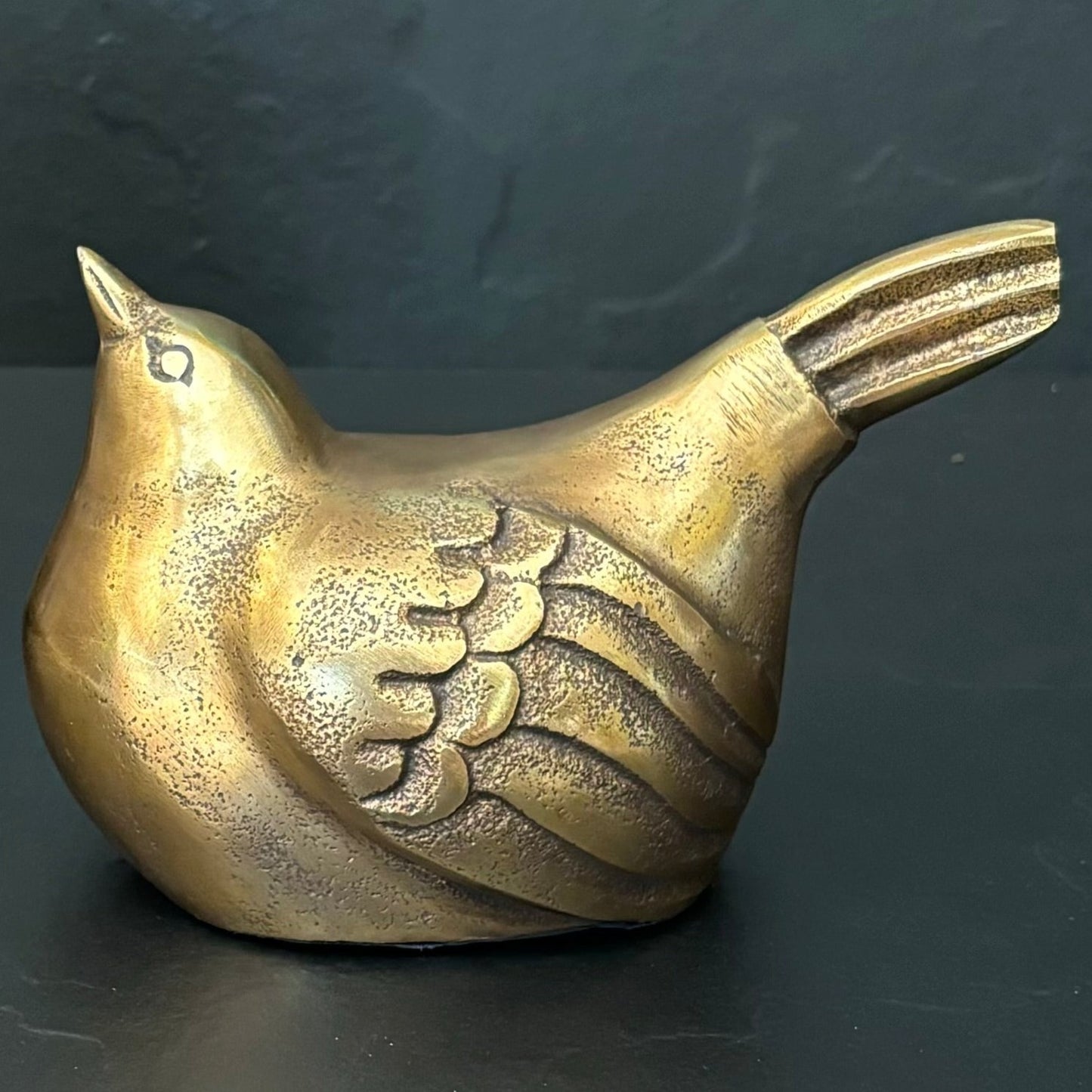 Antique Gold Metal Bird
