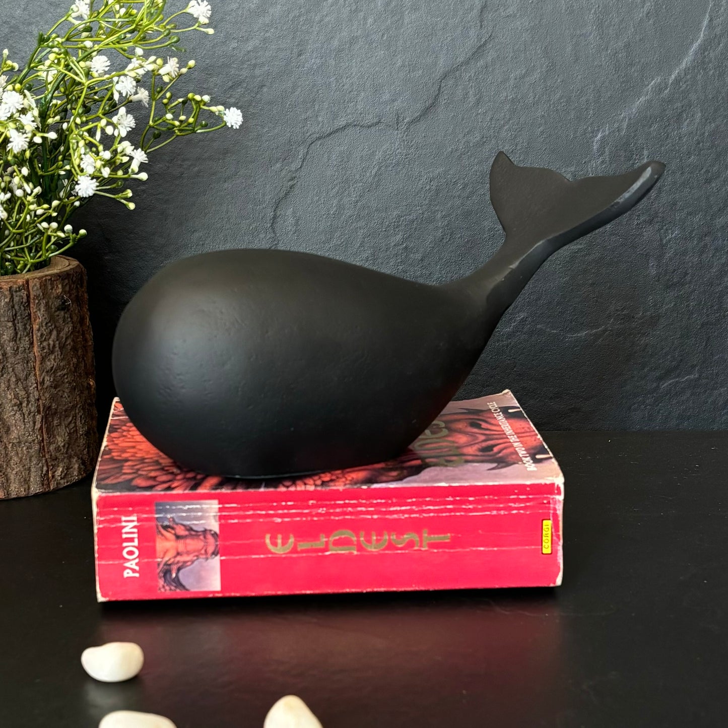 Metal Baby Whale Sculpture - Set Of 2