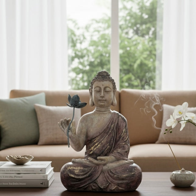 Lotus In Hand Buddha Sculpture