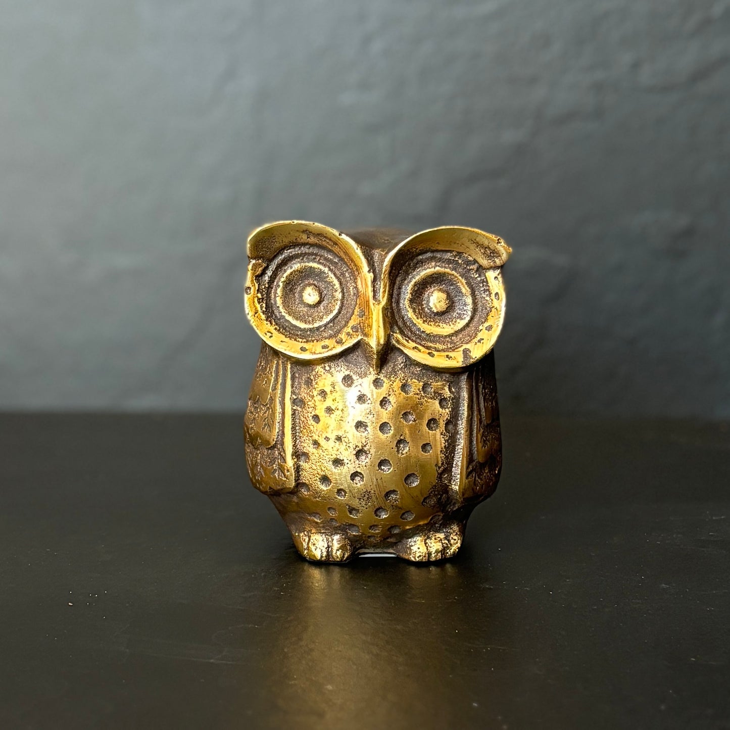 Antique Gold Metal Owl