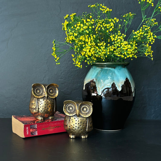 Antique Gold Metal Decorative Owl