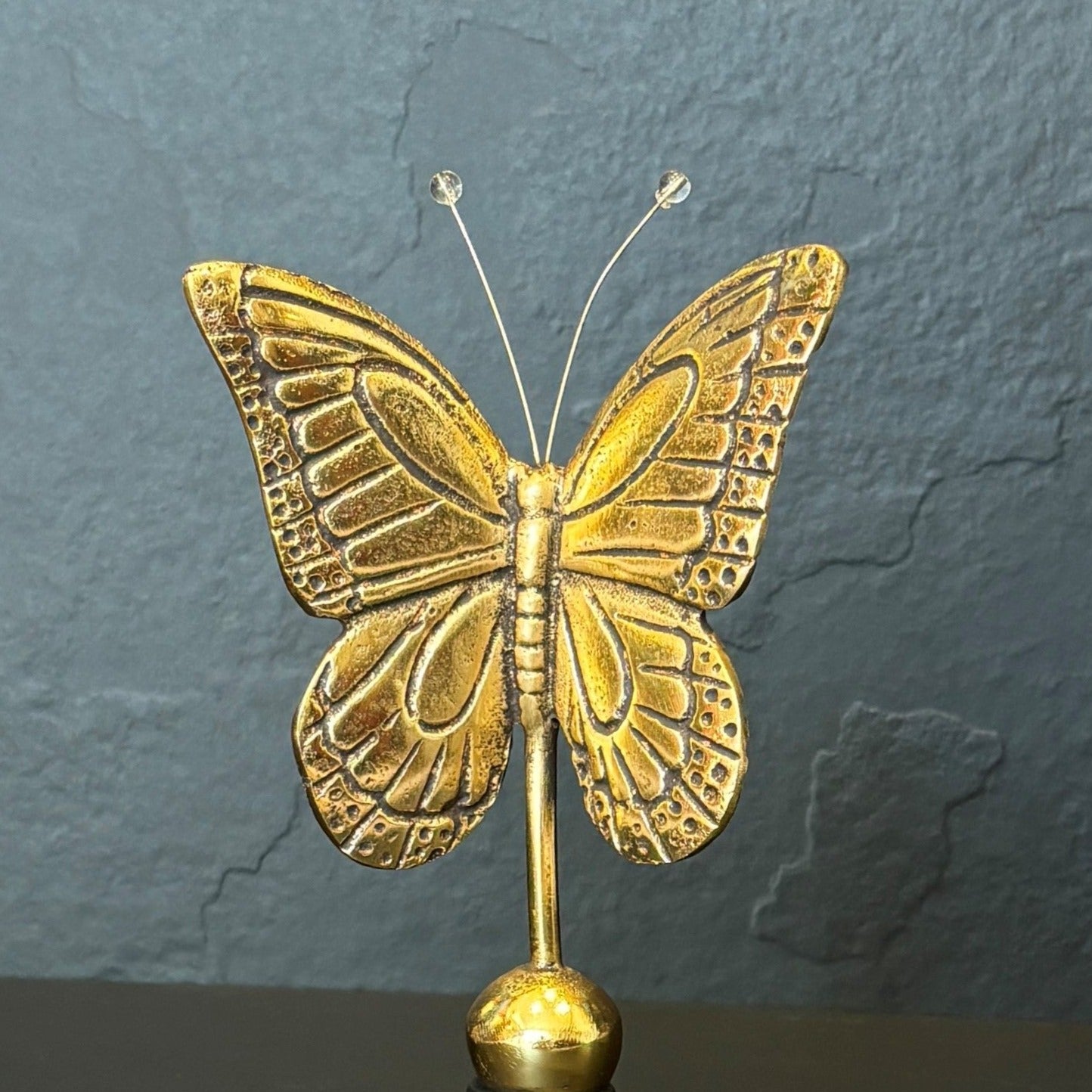 Antique Gold Metal Decorative Butterfly Sculpture