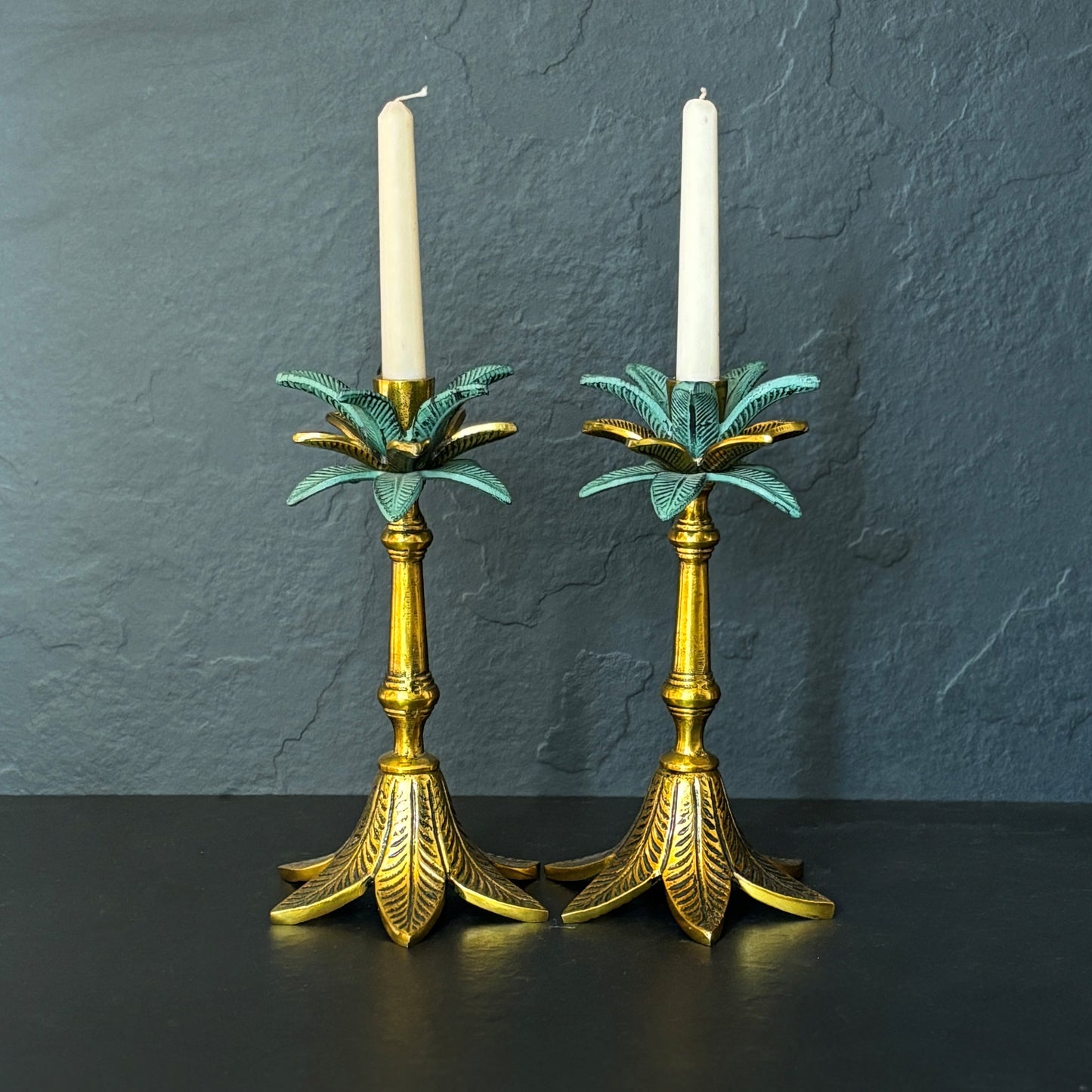 Vintage Leaf Tall Taper Candle stand