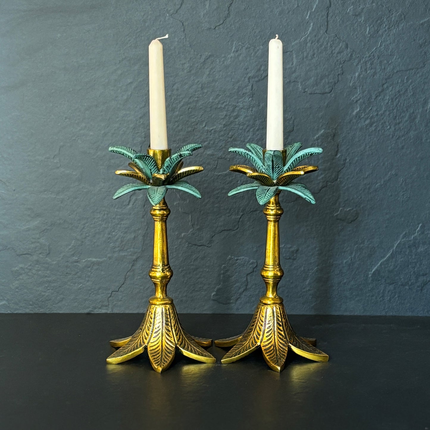Vintage Leaf Tall Taper Candle stand