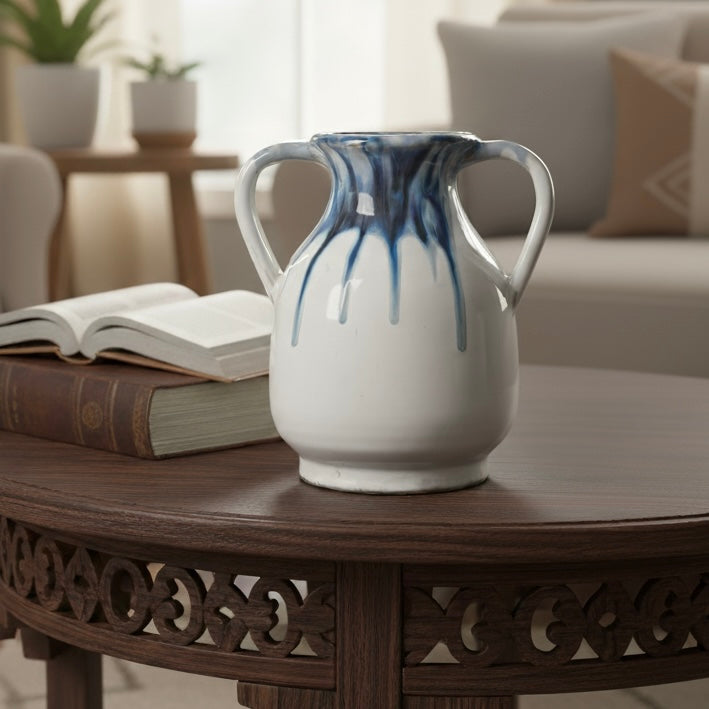 Ceramic Glazed Pot With Handles