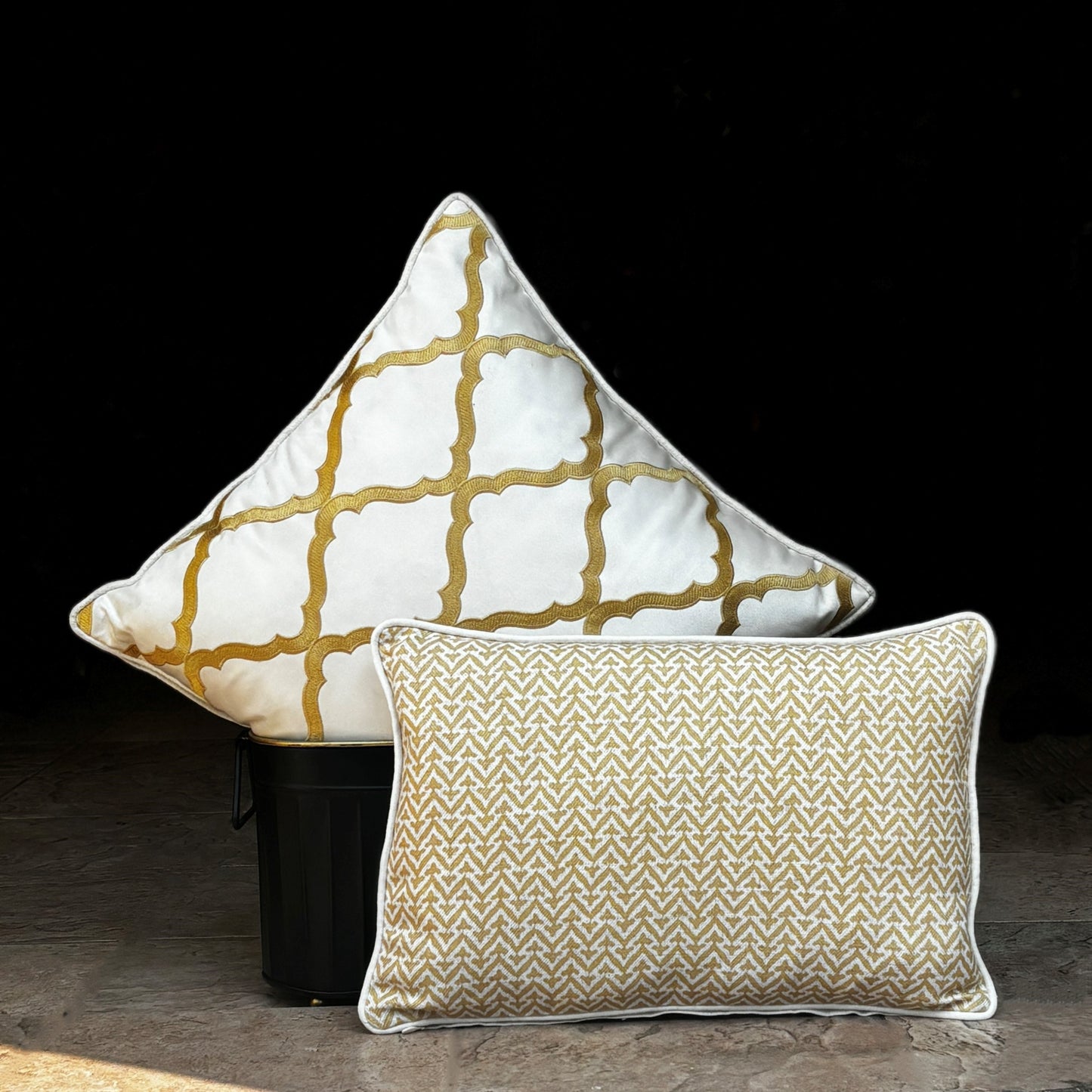 Yellow Zig Zag Linen Cushion Cover 12 x 18