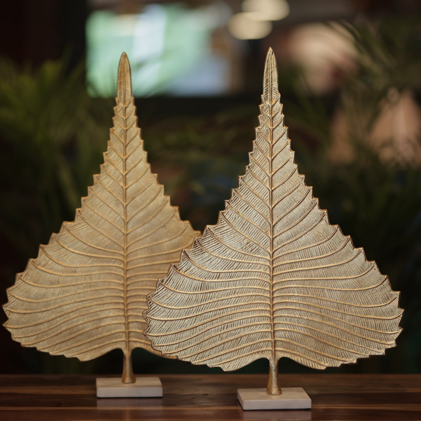 Gold metal leaf on Marble base