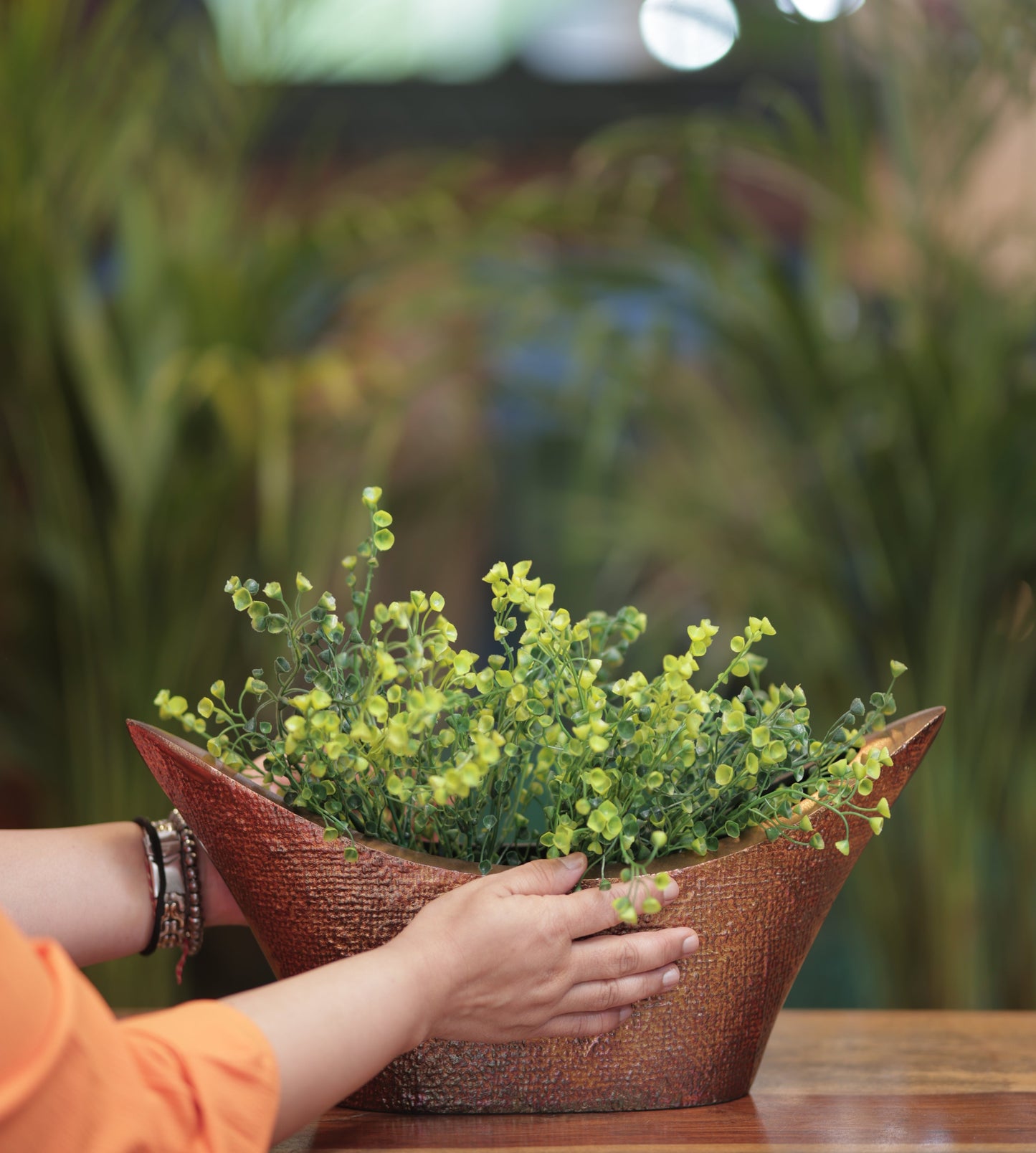 Metal Boat Planter Copper