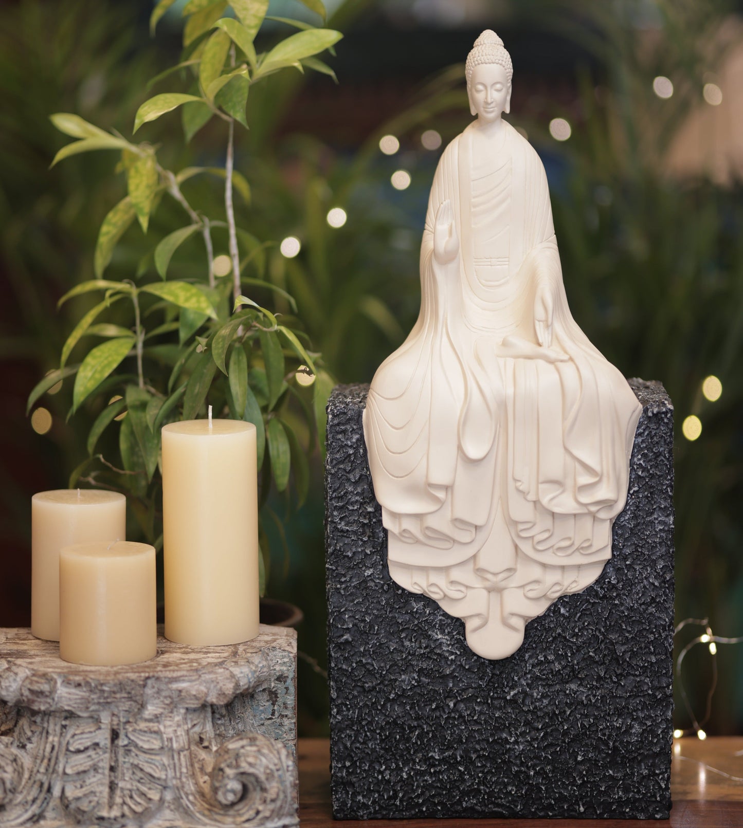 Buddha On The Rock Sculpture