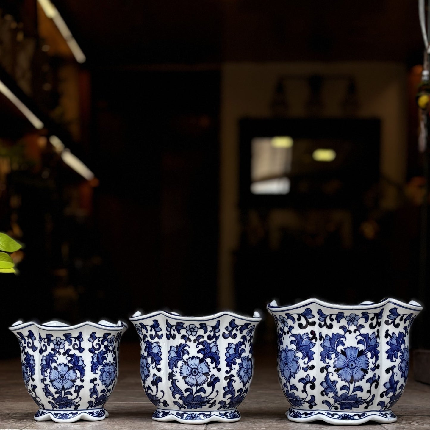 Blue And White Porcelain Jardiniere Planter