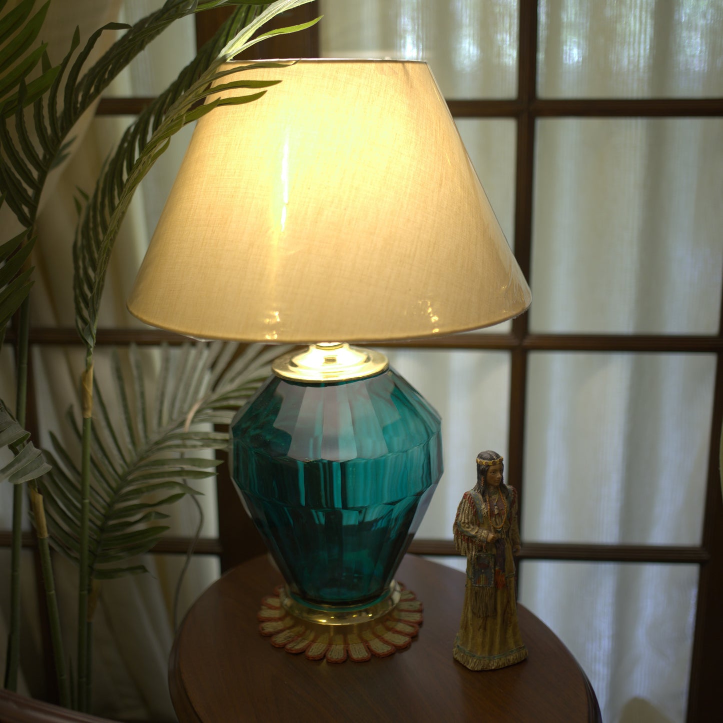 Turquoise Glass Lamp