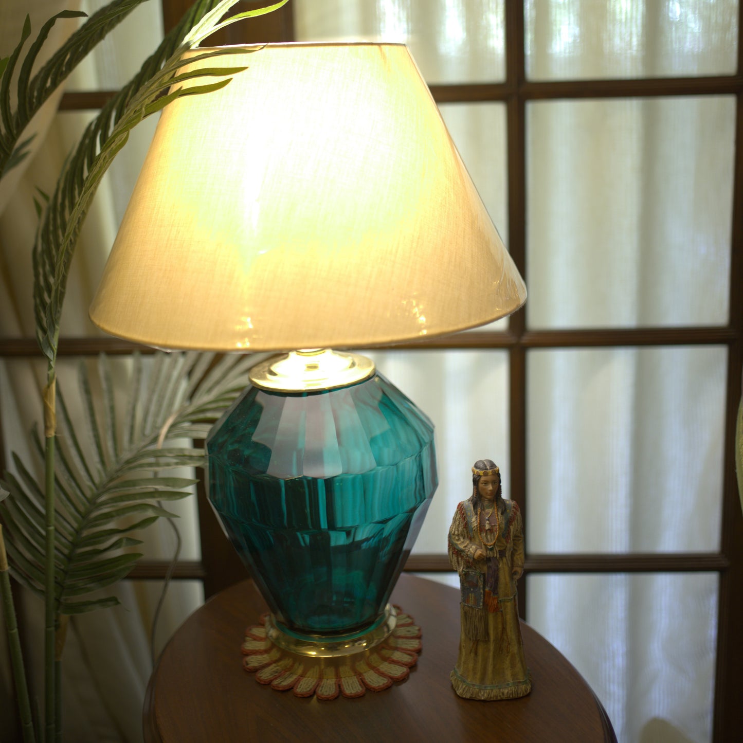 Turquoise Glass Lamp