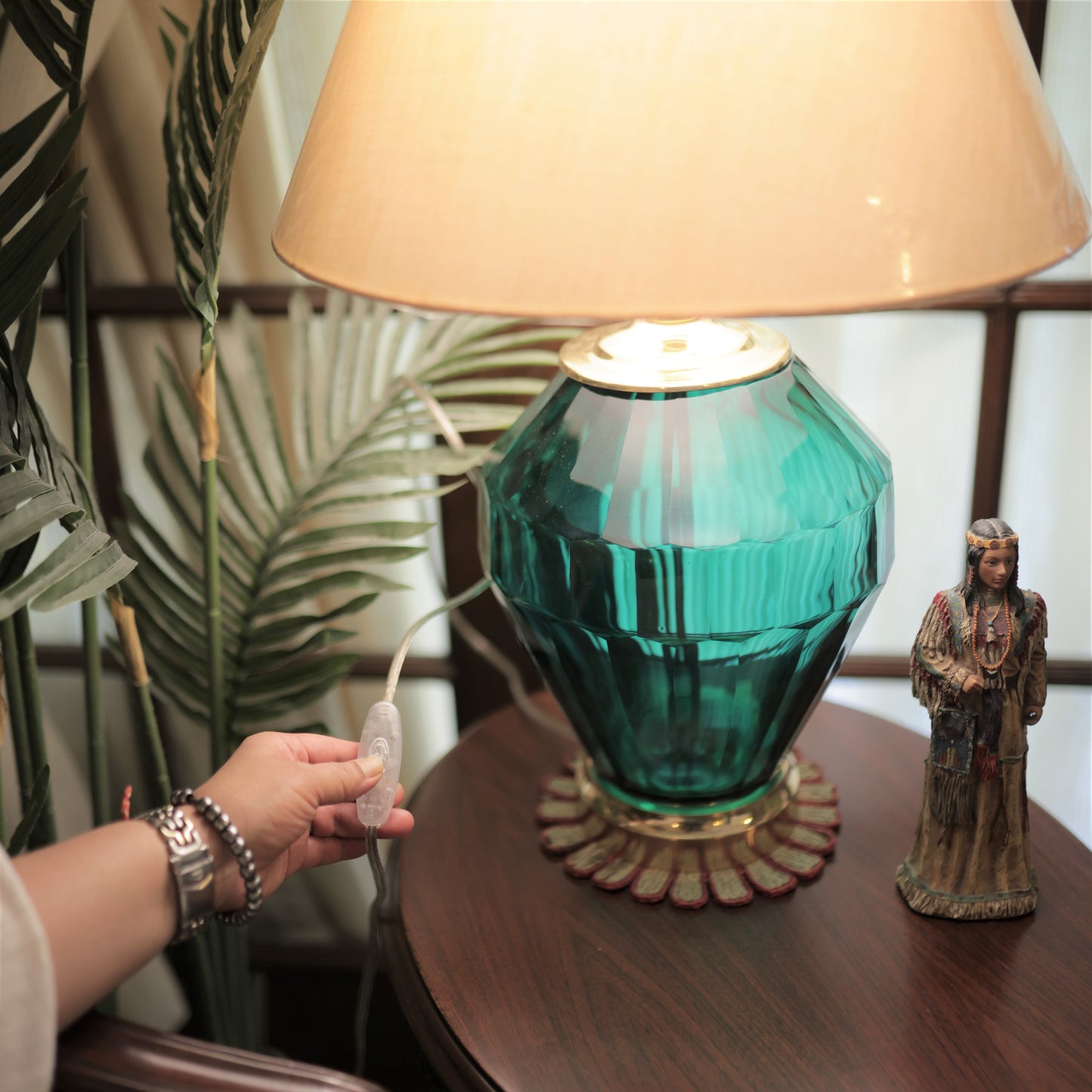 Turquoise Glass Lamp
