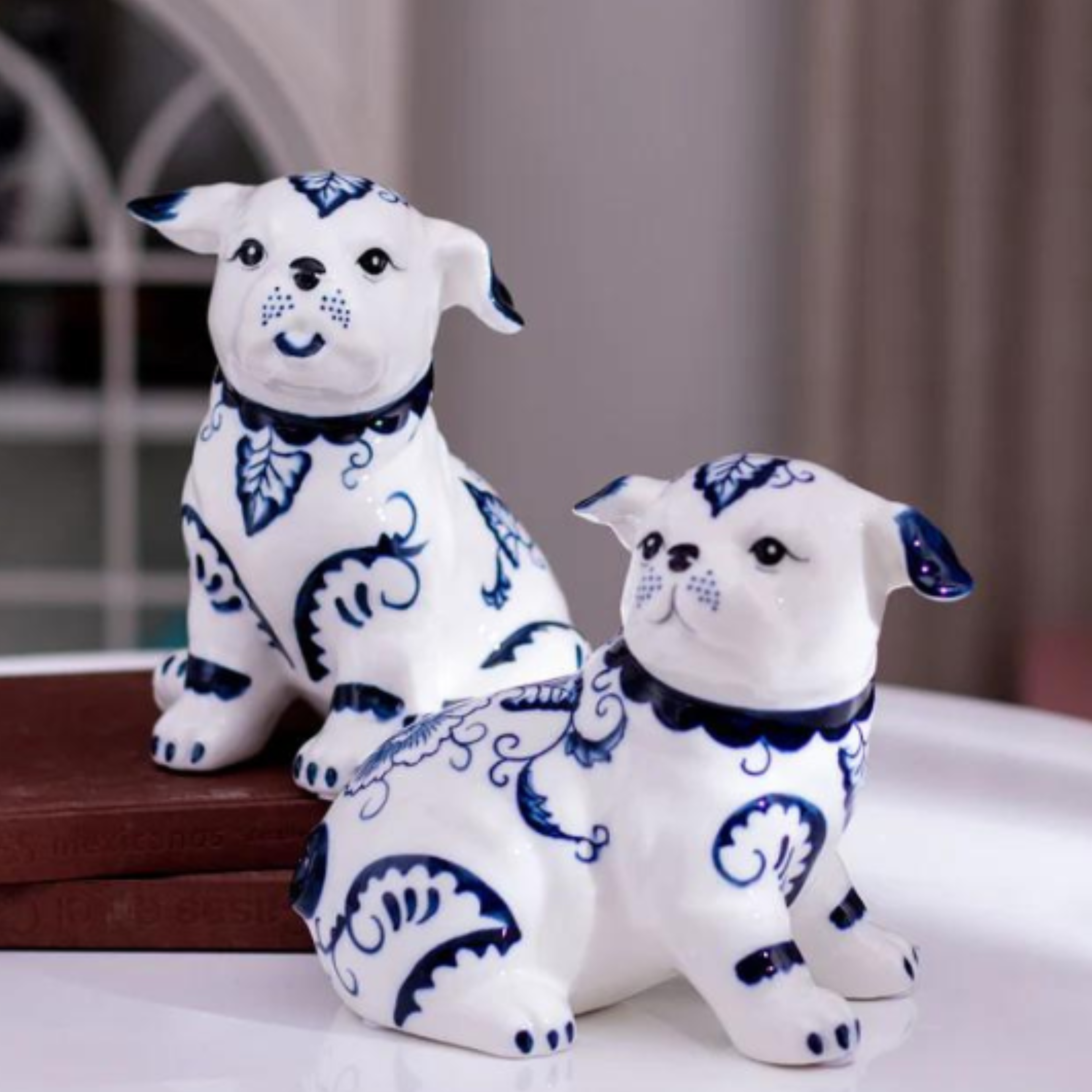 Decorative Ornamental Blue Small Dog Figurine Accessories – Hansel & Gretel