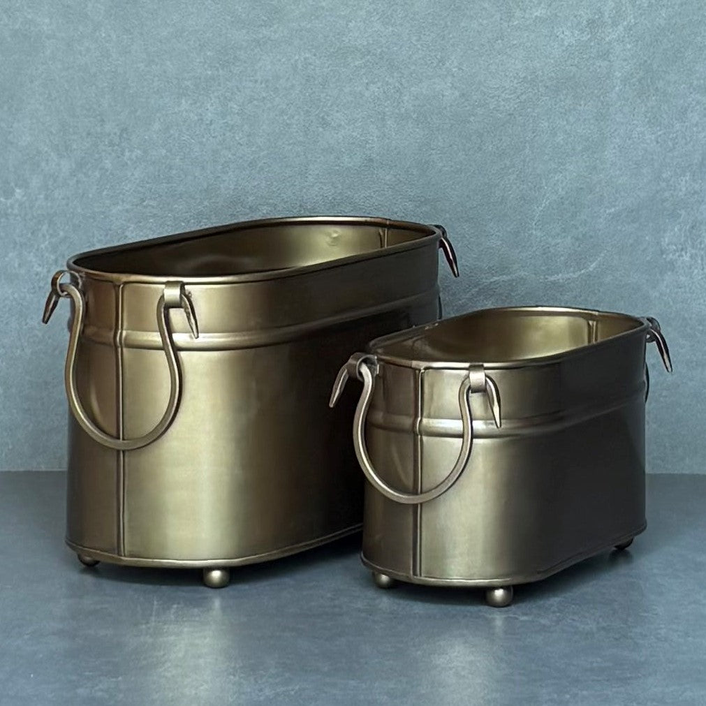 Vintage Brass Rectangular Planter