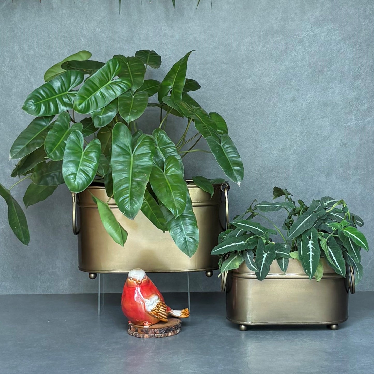 Vintage Brass Rectangular Planter
