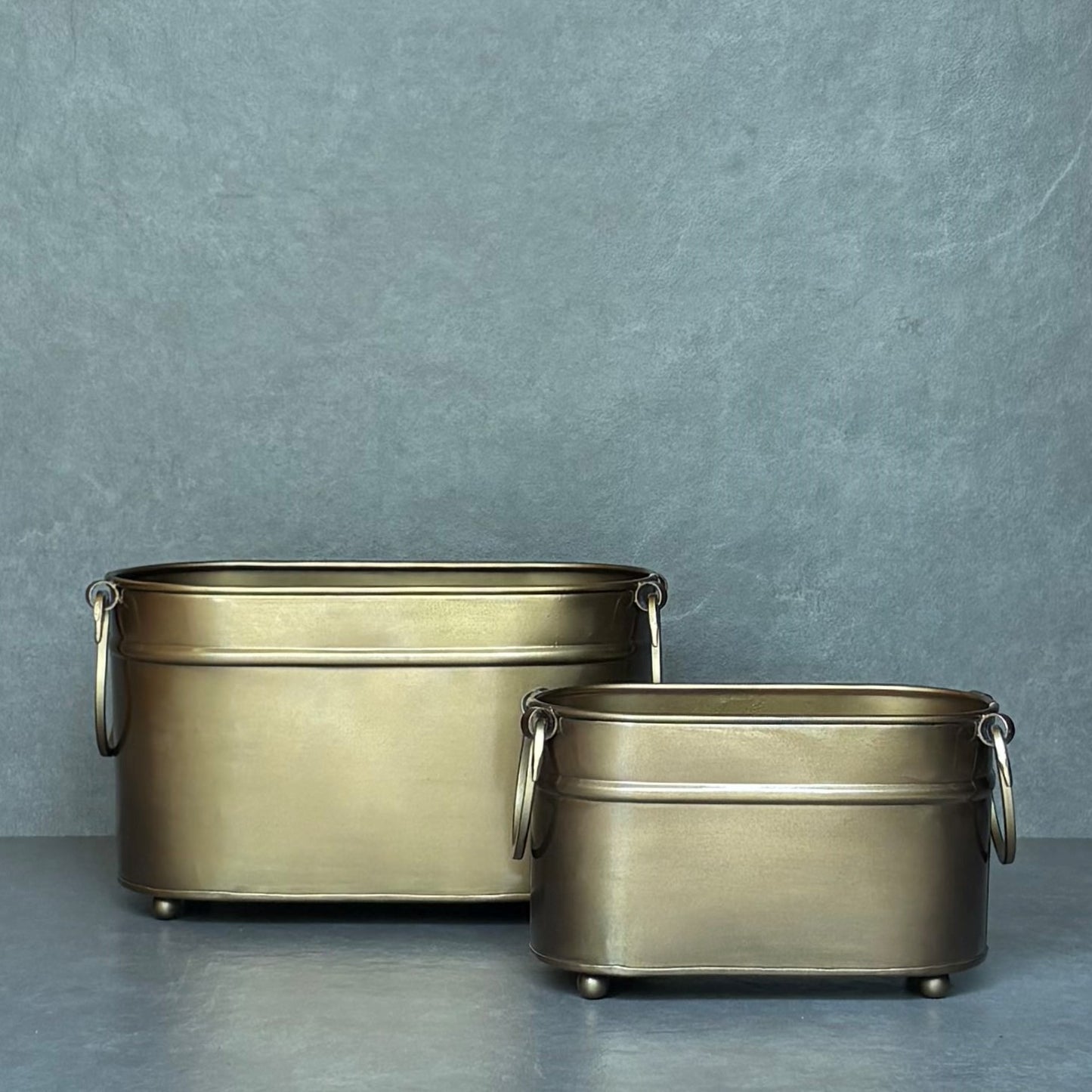 Vintage Brass Rectangular Planter