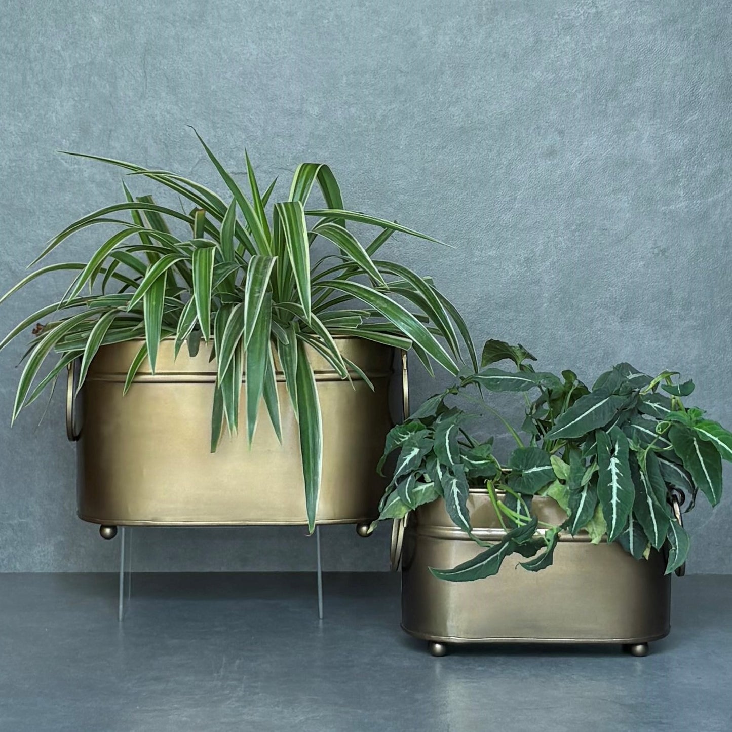 Vintage Brass Rectangular Planter