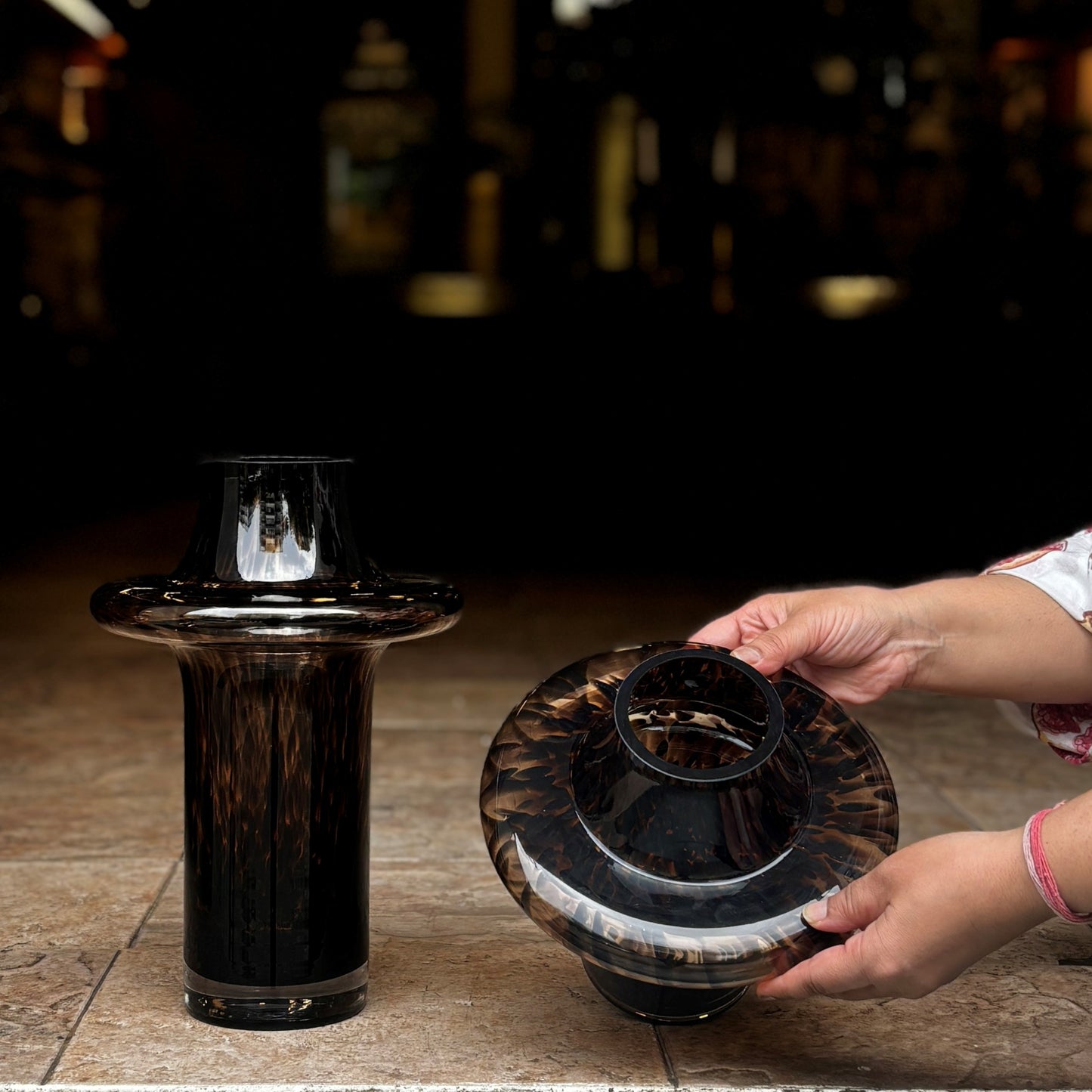 Handblown Leopard Glass Vase