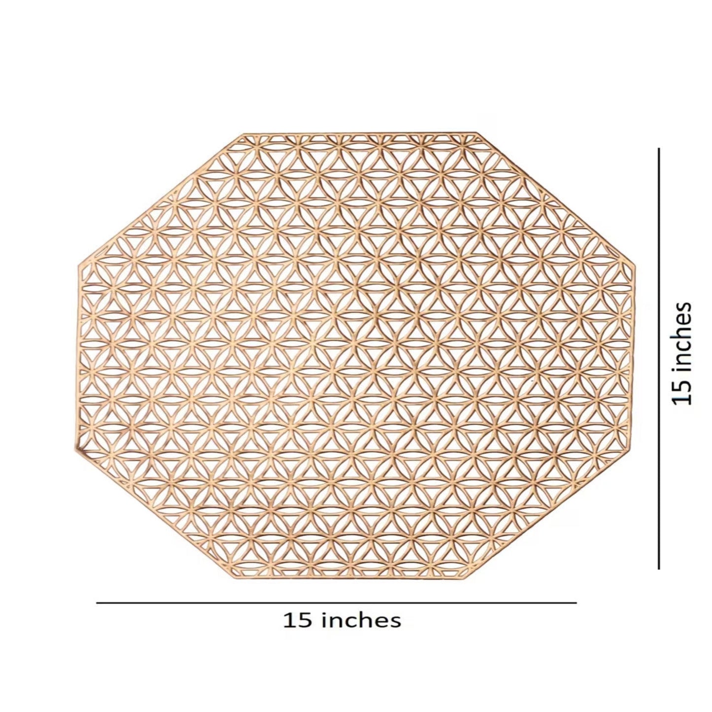 Hexagonal gold Placemat Set Of 2
