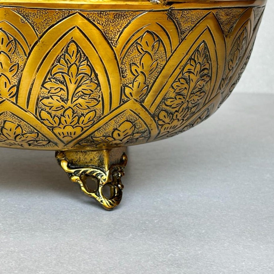 Antique Brass Peacock Metal Urli