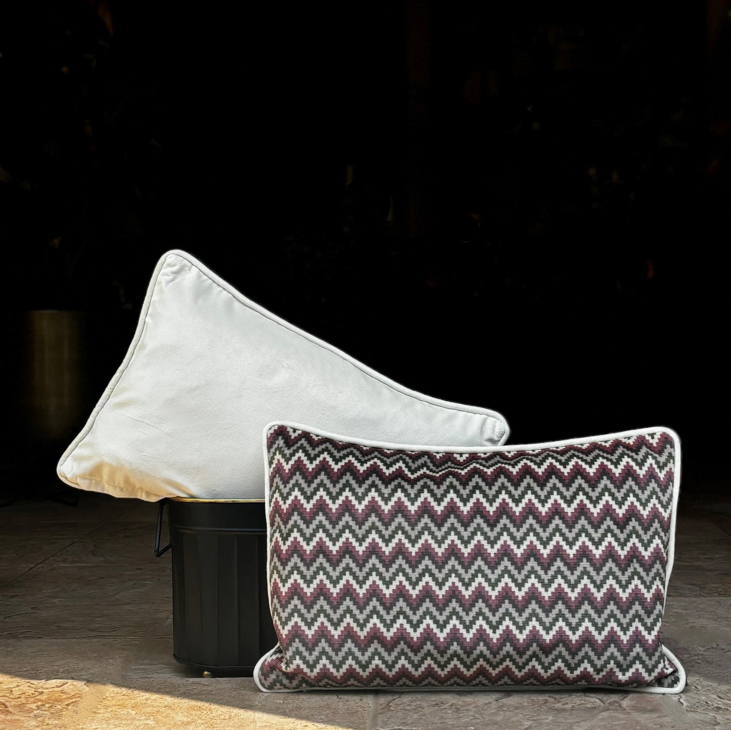 Zig Zag Velvet Cushion Cover 12 x 18