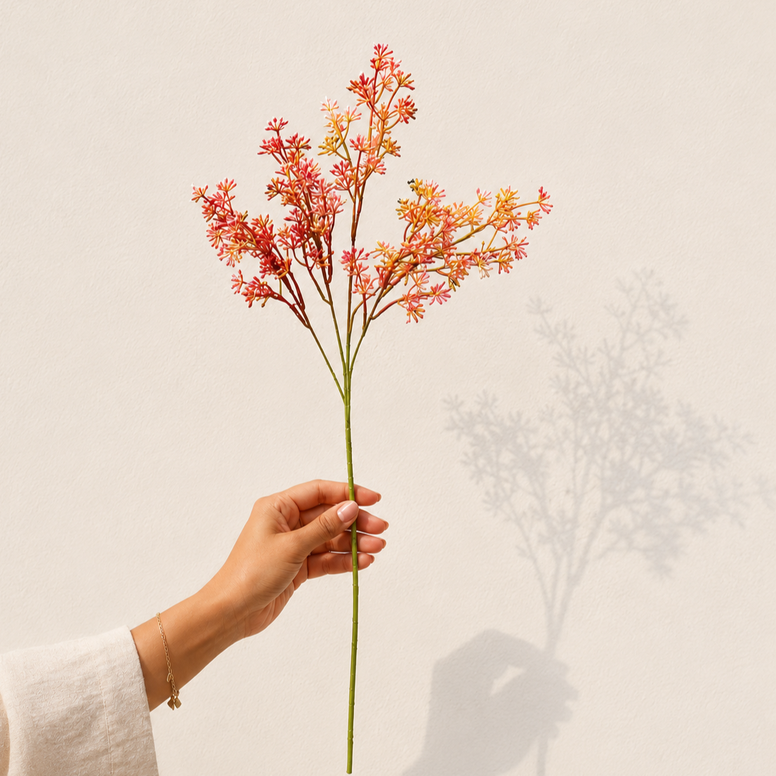 Artificial Flower Faux Filler Stem Red – alternate angle | INARA