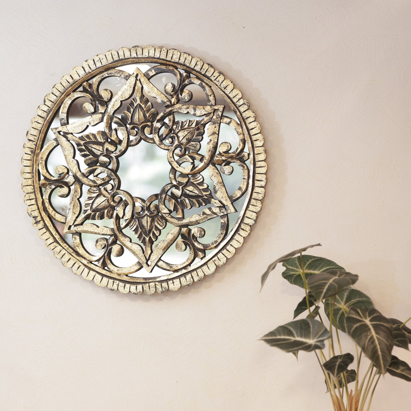 Wooden Carved Mirror Panel