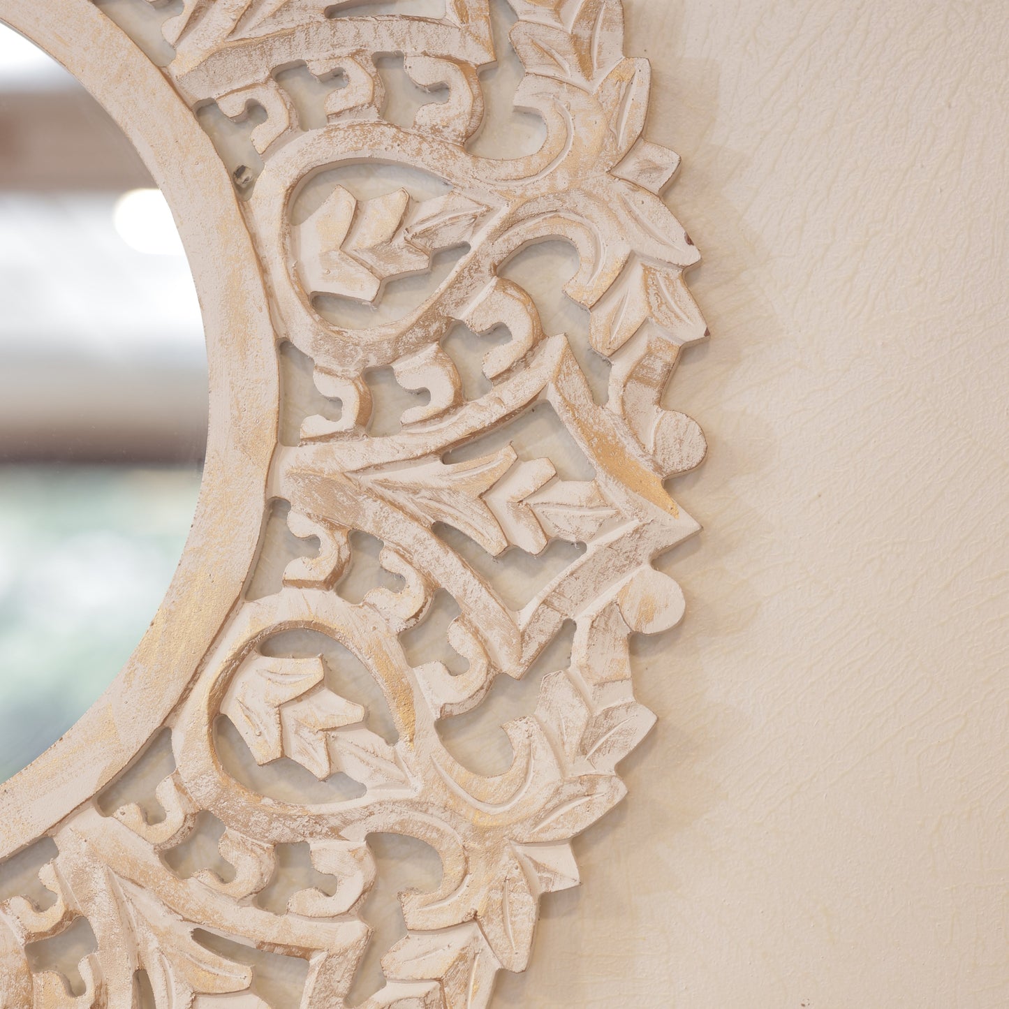 Wooden Carved Distress Mirror Panel