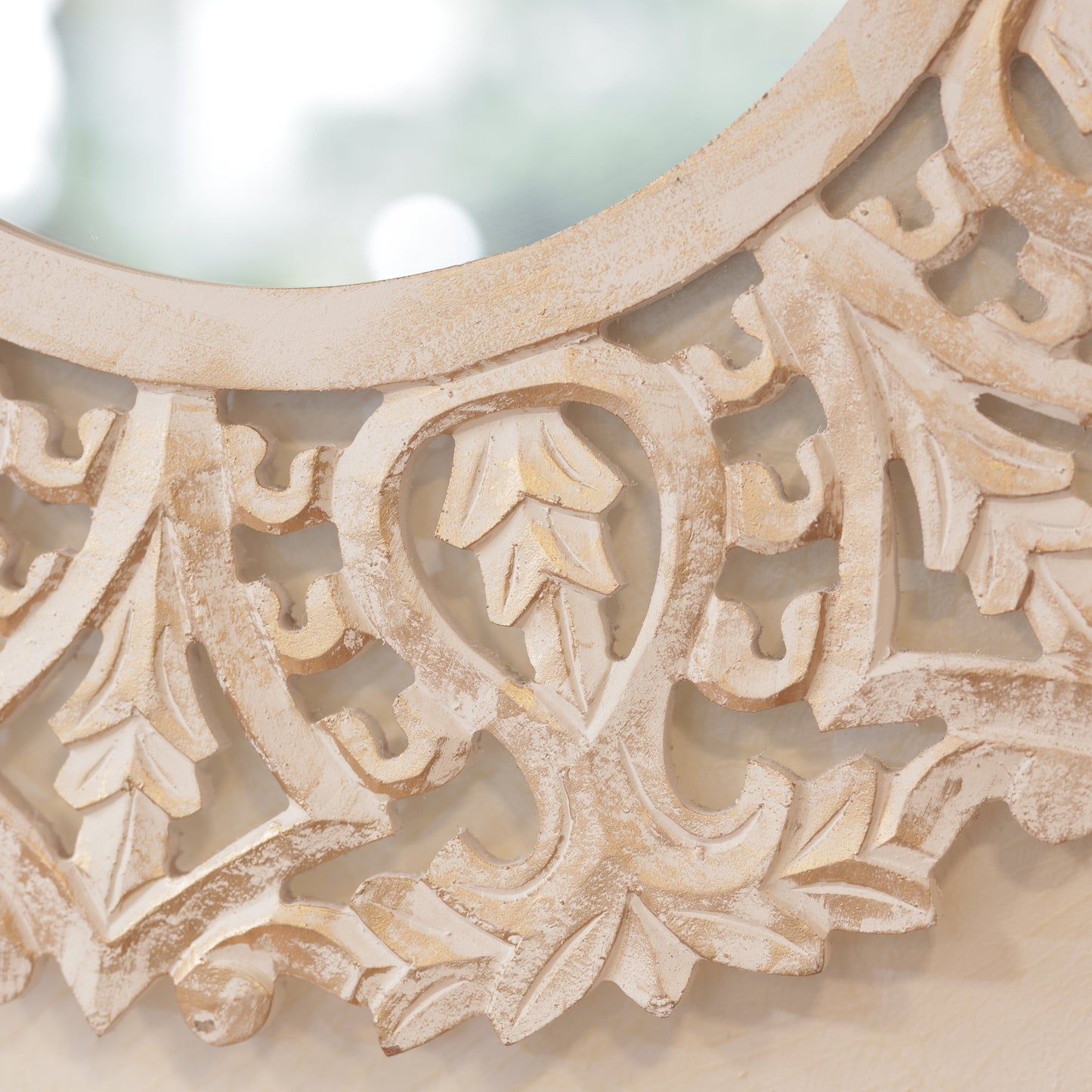 Wooden Carved Distress Mirror Panel