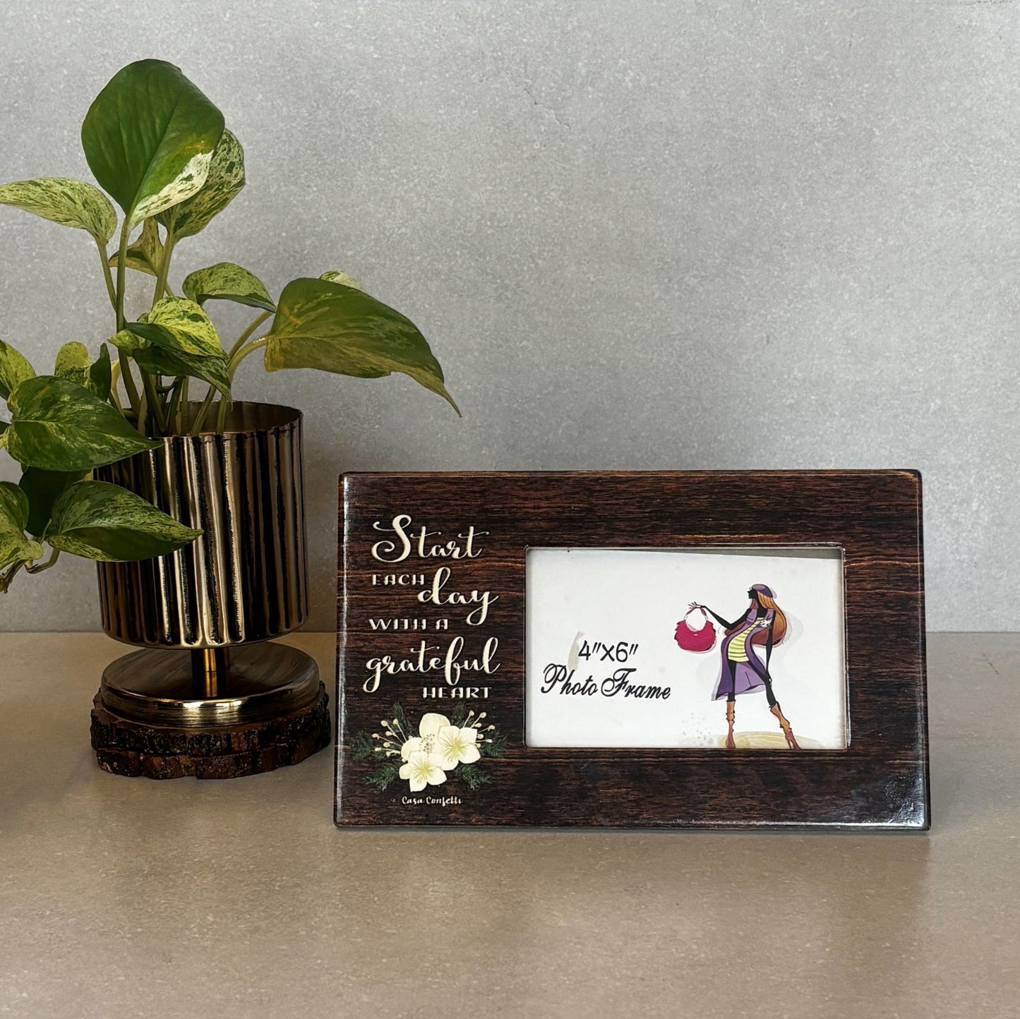 Grateful Heart Wooden Photoframe
