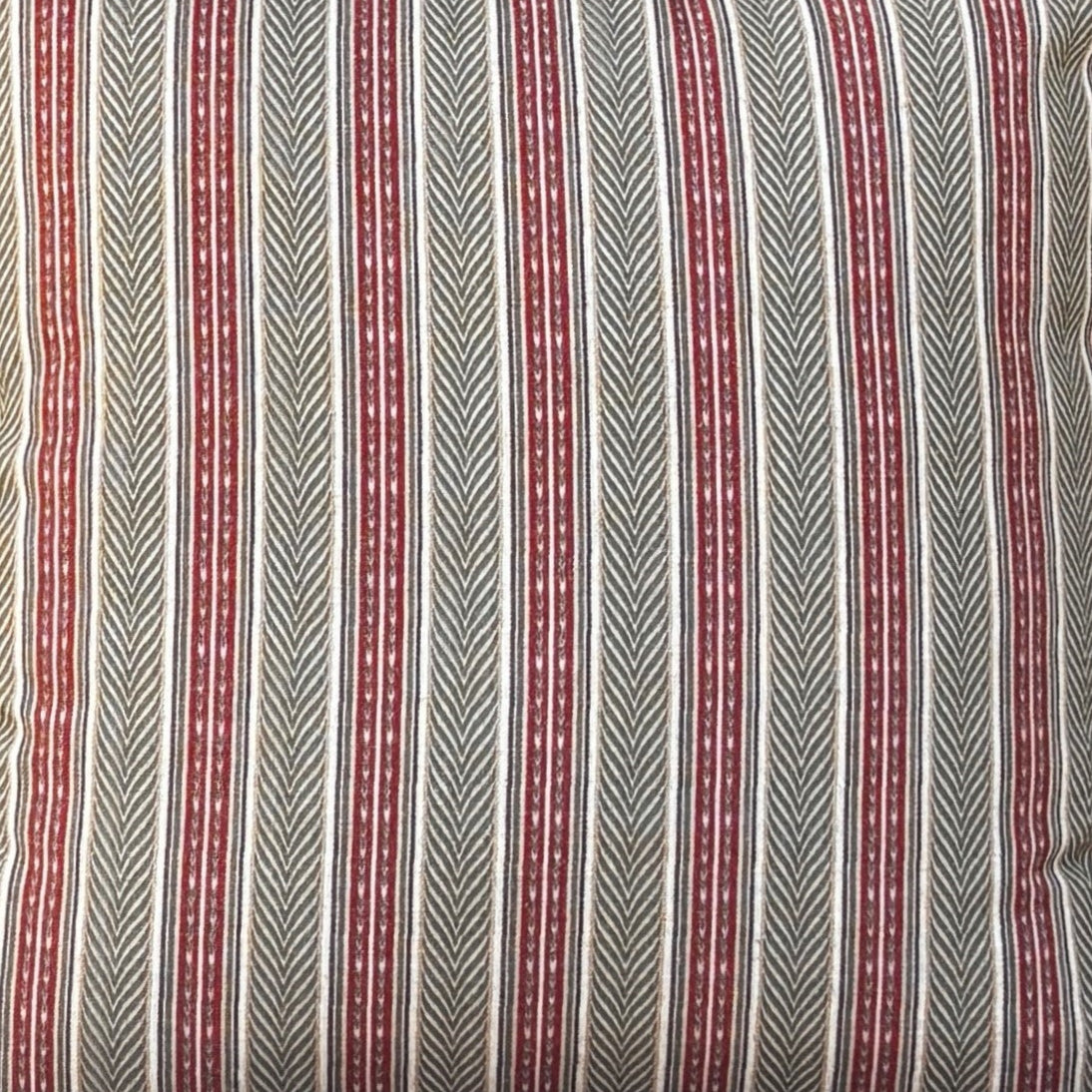 Beige Stripe linen Cushion Cover 18 x 18 – styled display view | INARA
