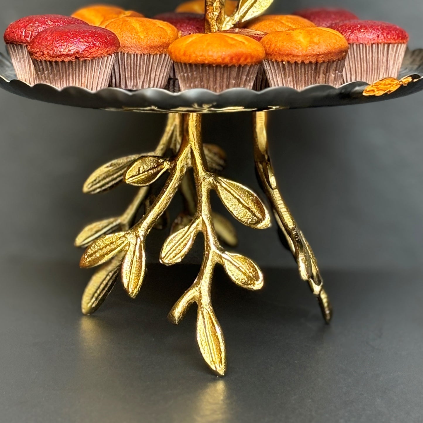 Handcrafted serving platter featuring polished scalloped edges for appetizers.