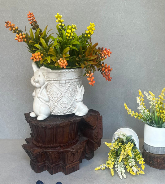 animal planters, ceramic planters, ceramic planter online, small ceramic outdoor planters, small ceramic planters, ceramic  planters online, ceramic planters near me, ceramic planters online india, white ceramic planter, ceramic planter whole sale, bunny planter, rabbit planter,cute planter, mora taara, decor kart, good earth, inara home decor, fabindia,address home