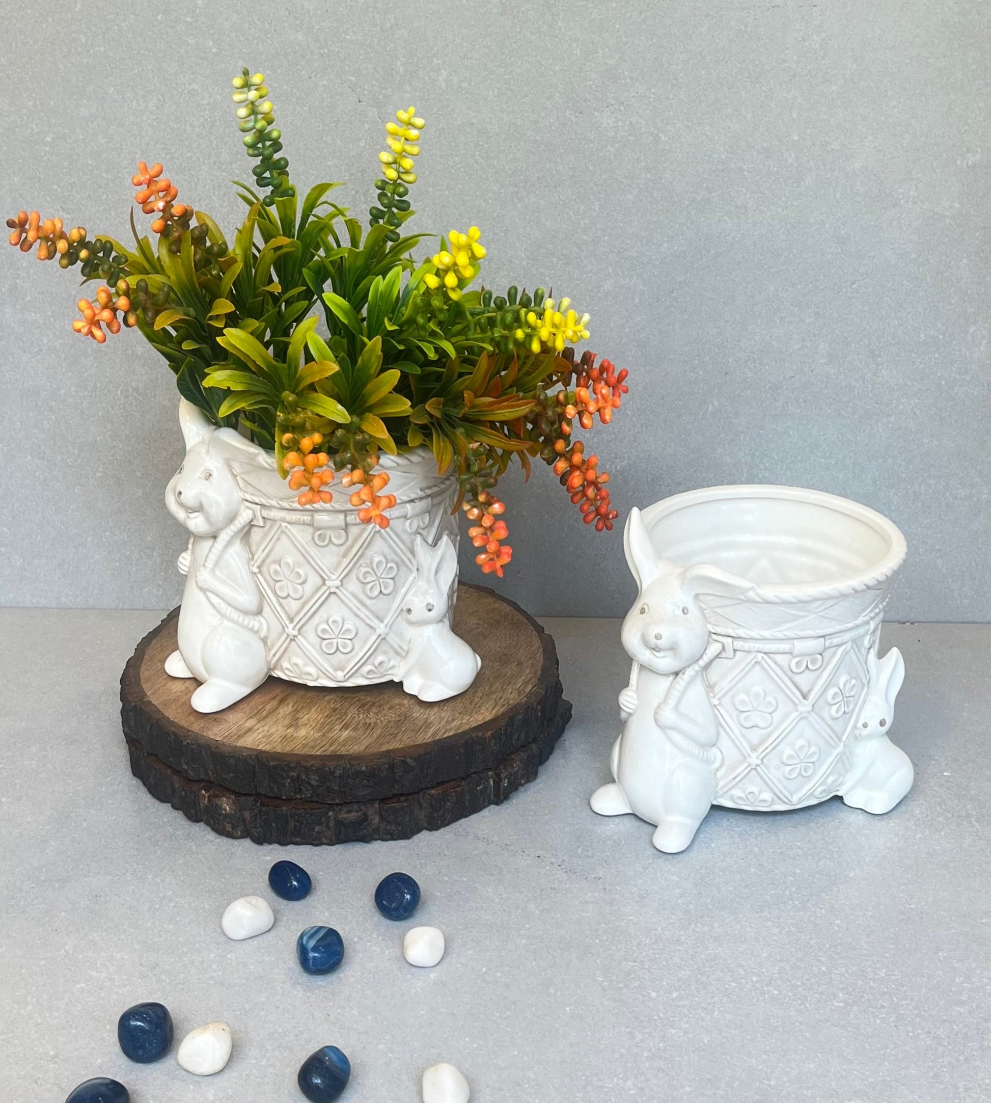 animal planters, ceramic planters, ceramic planter online, small ceramic outdoor planters, small ceramic planters, ceramic planters online, ceramic planters near me, ceramic planters online india, white ceramic planter, ceramic planter whole sale, bunny planter, rabbit planter,cute planter, mora taara, decor kart, good earth, inara home decor, fabindia,address home