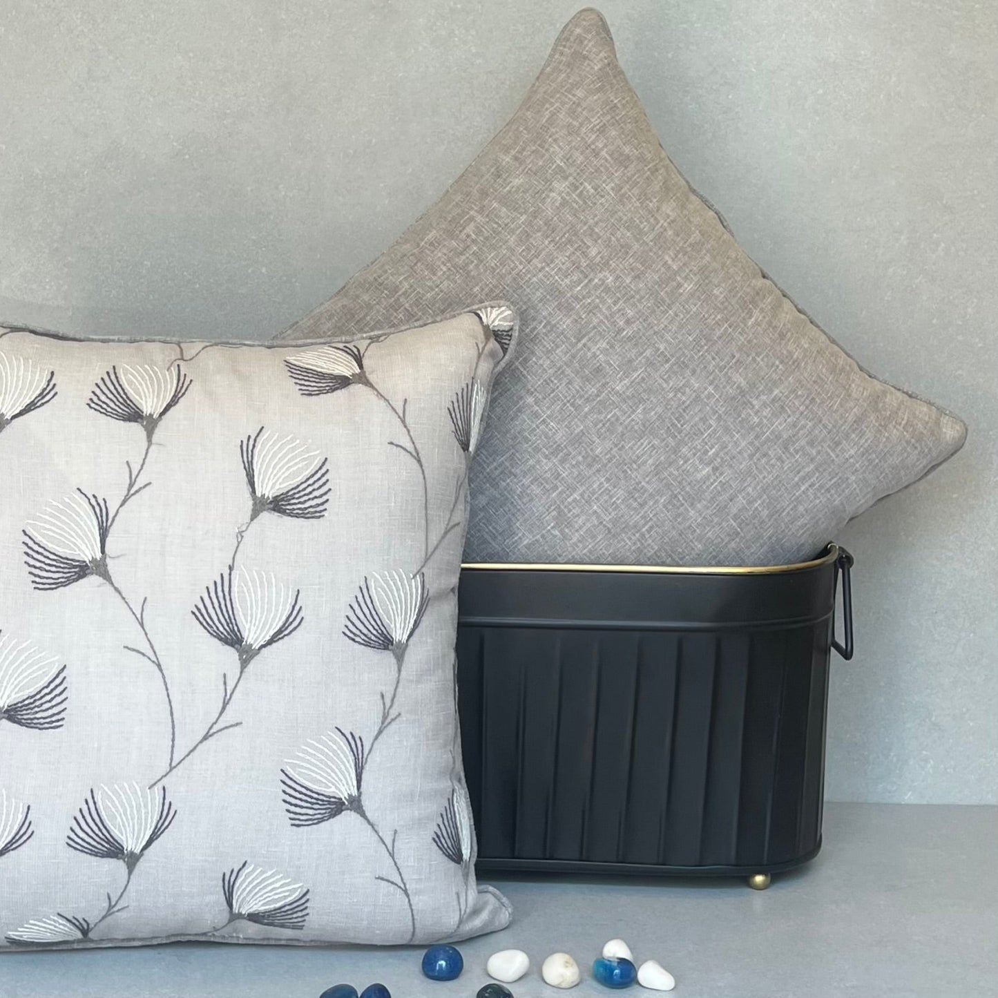 Crossweave Grey & White Cushion Cover 16 x 16