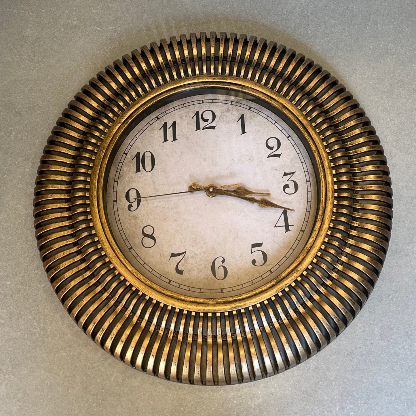Sunburst Clock Gold