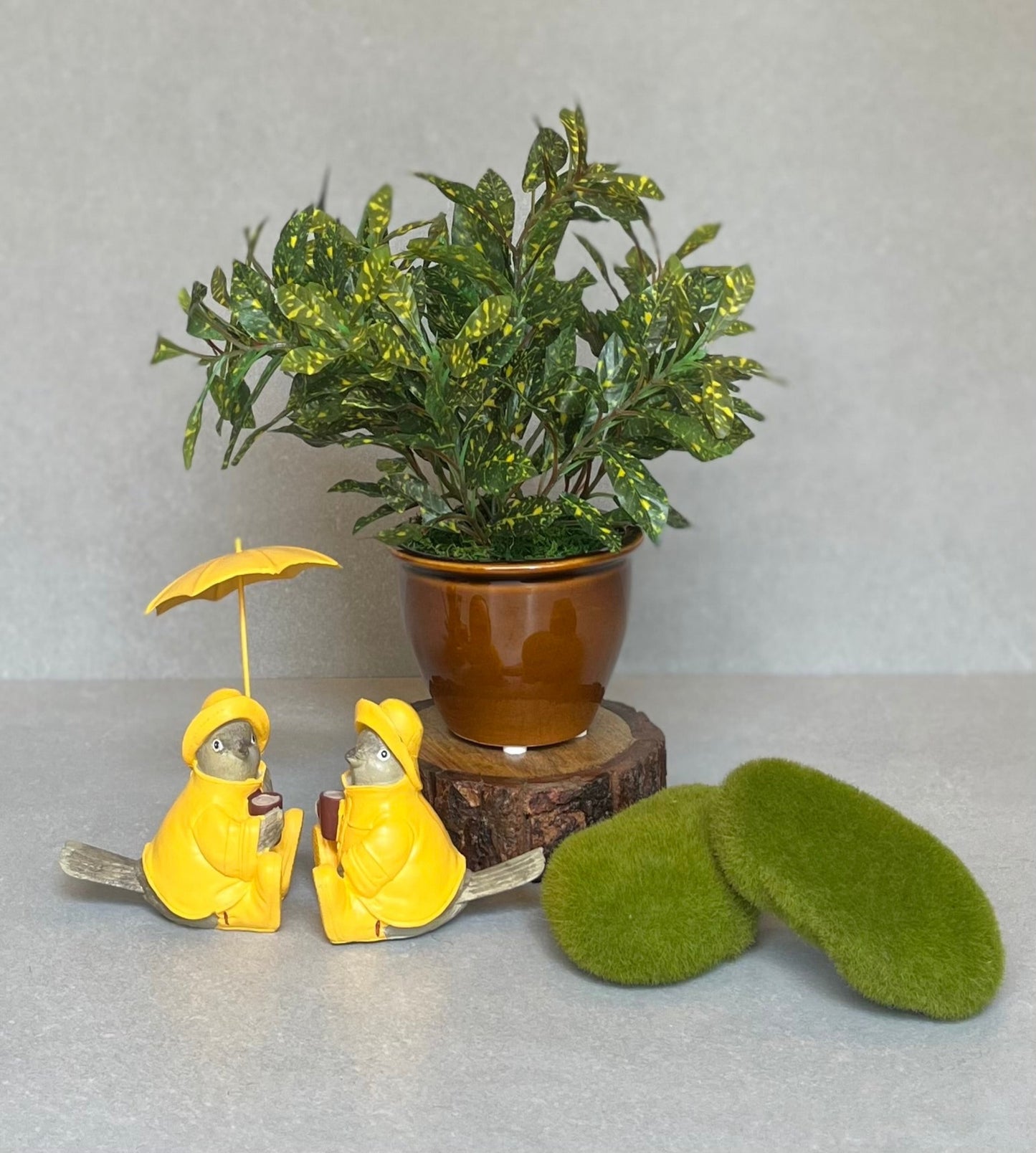 Artificial Croton Ceramic Pot