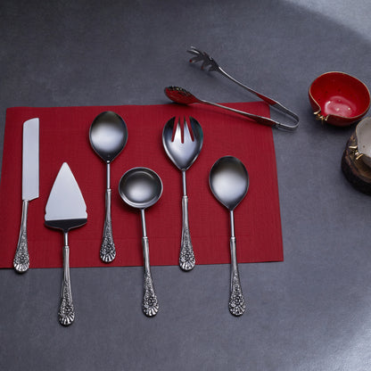 Antique Silver Serving Spoon & Fork Set