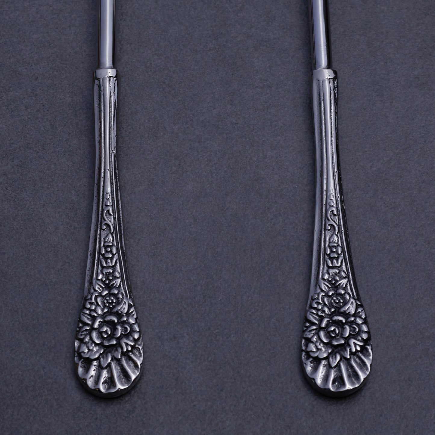 Antique Silver Serving Spoon & Fork Set