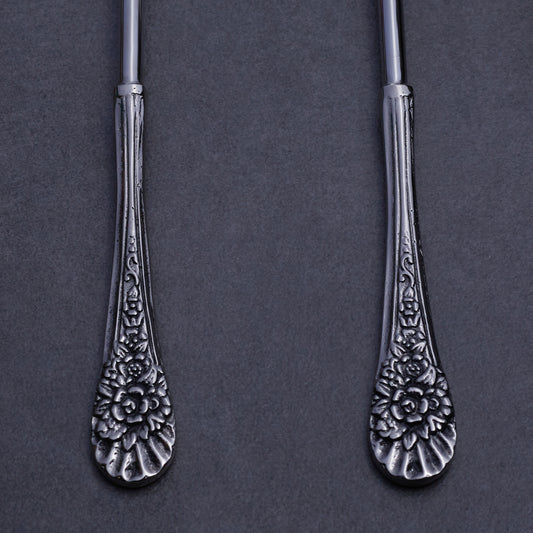 Antique Silver Serving Spoon & Fork Set