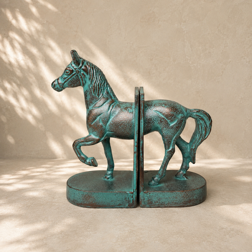 Antique Patina Horse Bookend