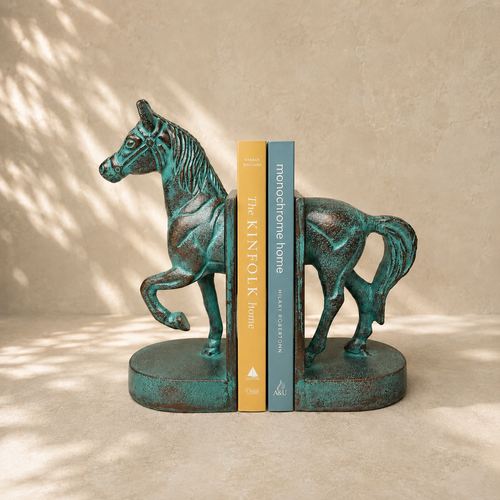 Antique Patina Horse Bookend