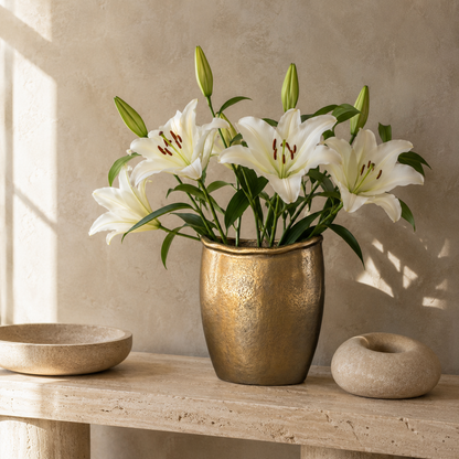 Champagne Gold Metal Vase
