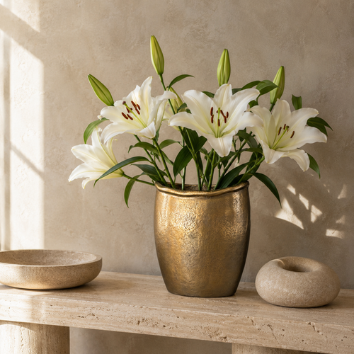 Champagne Gold Metal Vase