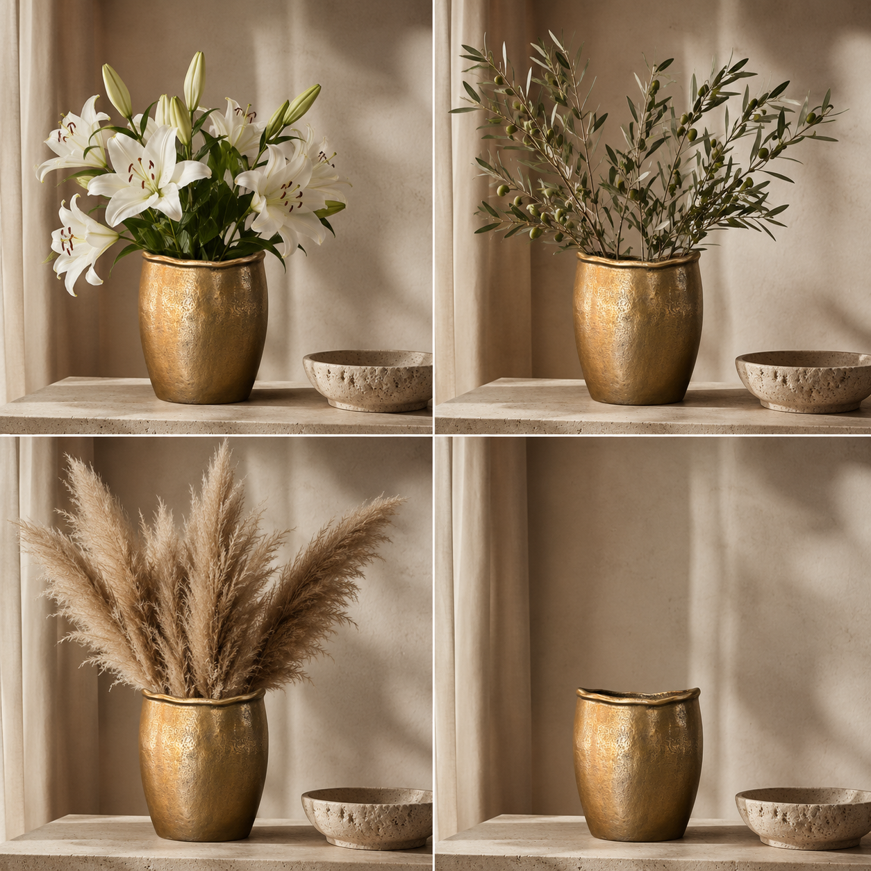 Champagne Gold Metal Vase