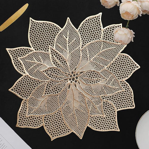 Gold Big Flower Placemat - Set of 2