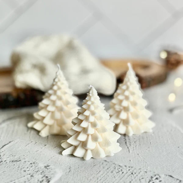 Vanilla Christmas Tree Soy Candle - White